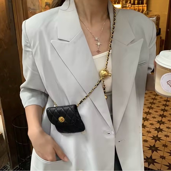 Black Quilted Crossbody Bag - Picture 2 of 6